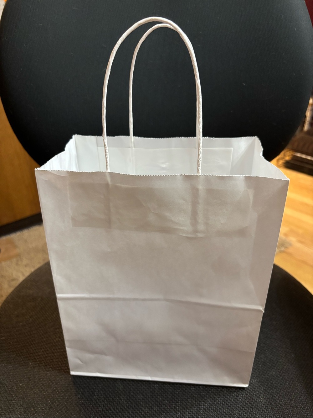 White Paper Gift Bag with Handles count of 35